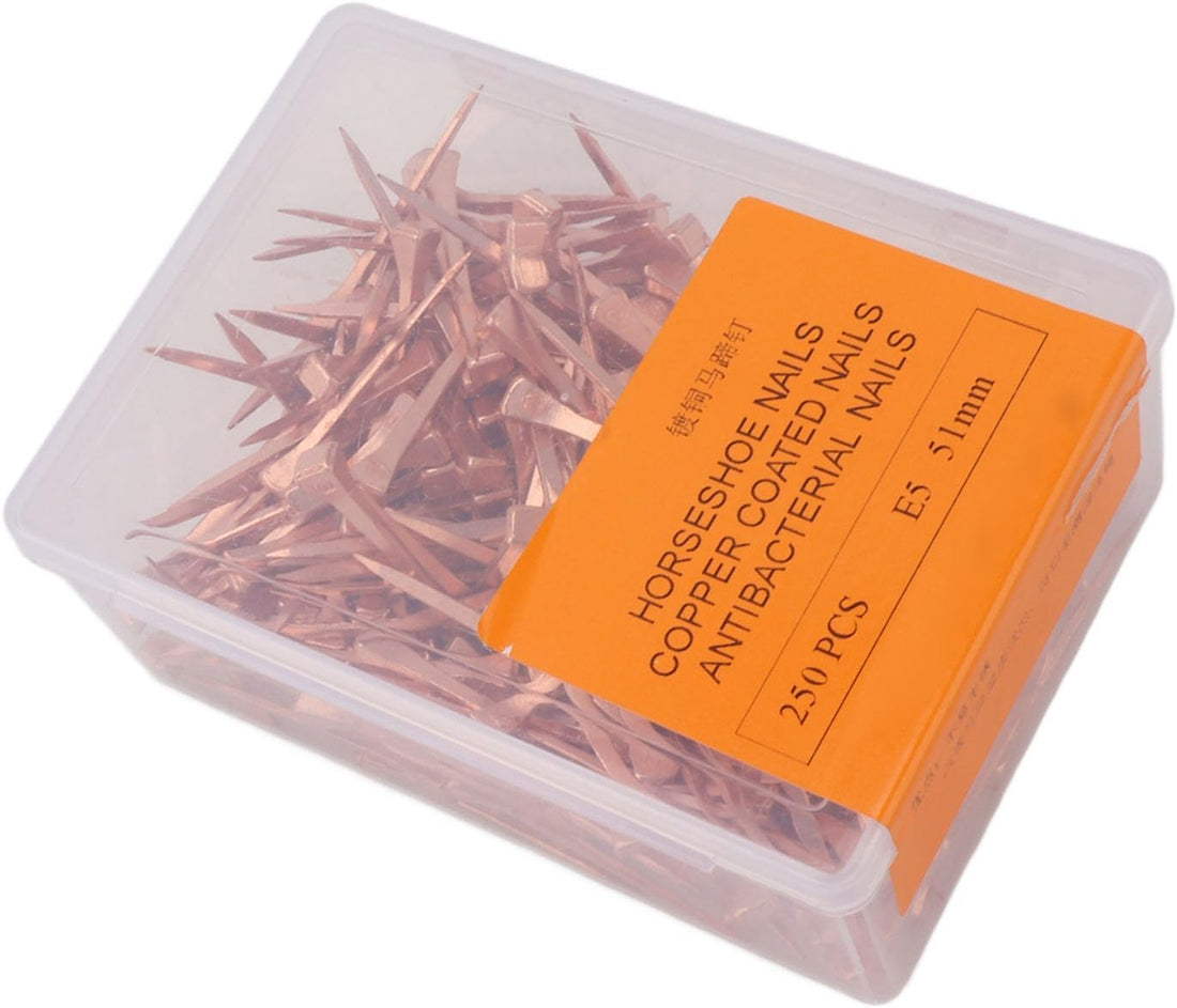 250Pcs Horseshoe Nails Copper Plated Rustproof Equestrian Riding