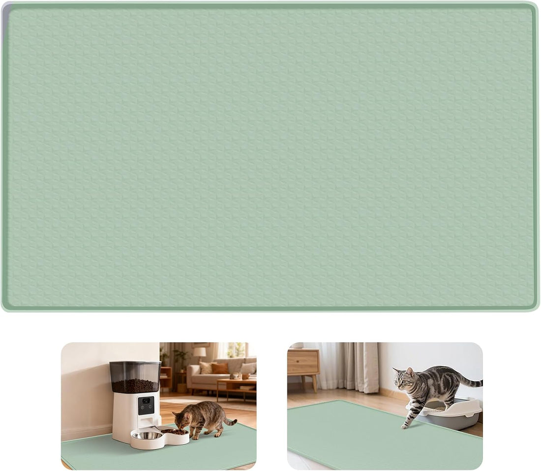 Cat Food Mat Extra Large Silicone Pet Bowl Mat 40''x28''