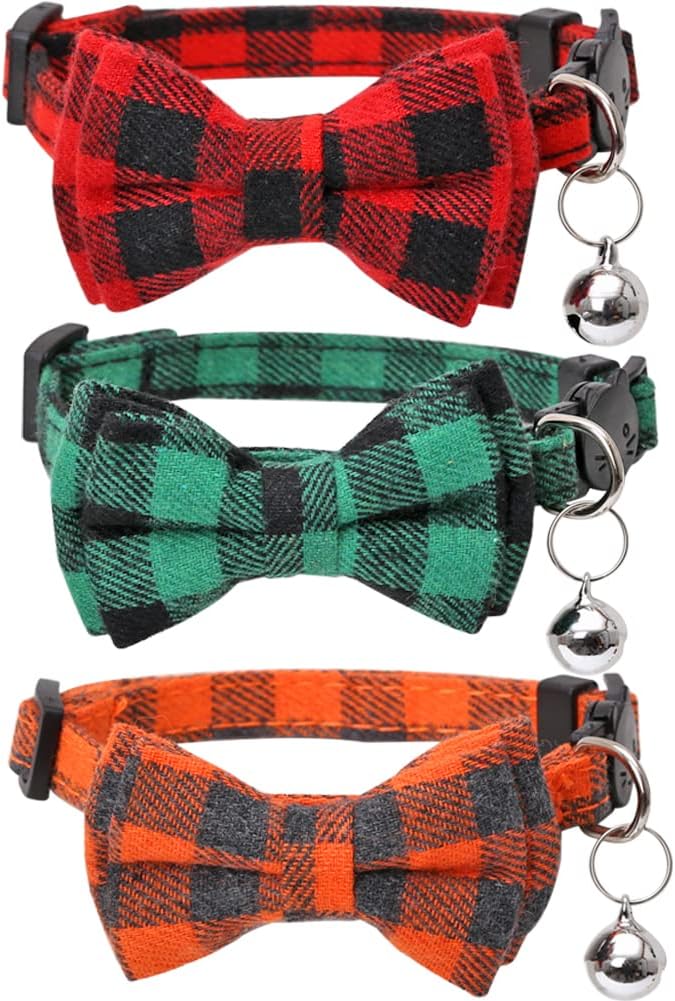 Halloween Cat Collar Breakaway with Cute Bow Tie and Bell for Kitty