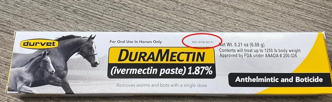 durvet Duramectin Ivermectin Paste 1.87% for Horses, 0.21 oz