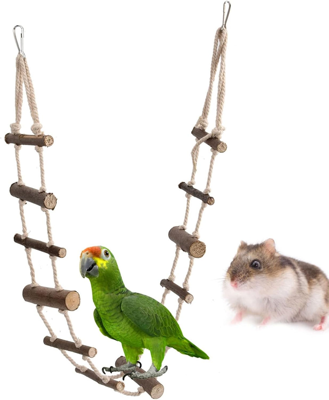 Hamster Wooden Rope Ladder, 39.4in Adjustable Bird Ladders Bridge