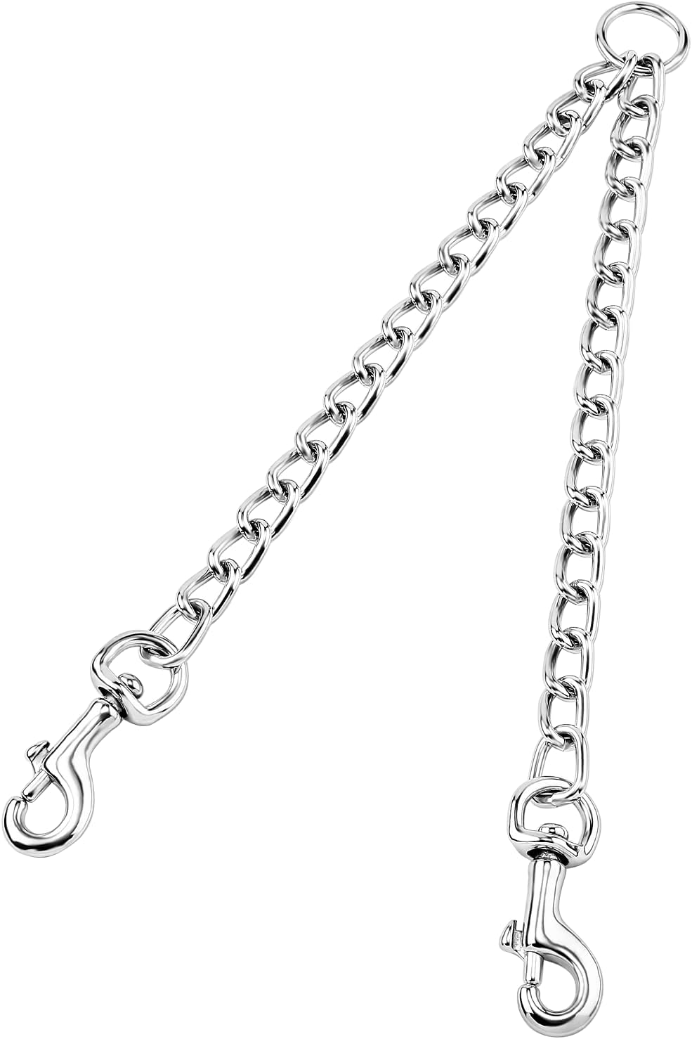 PETTOM Heavy Duty 2 Way Dog Lead Metal Chain Double Pet Clip Leash