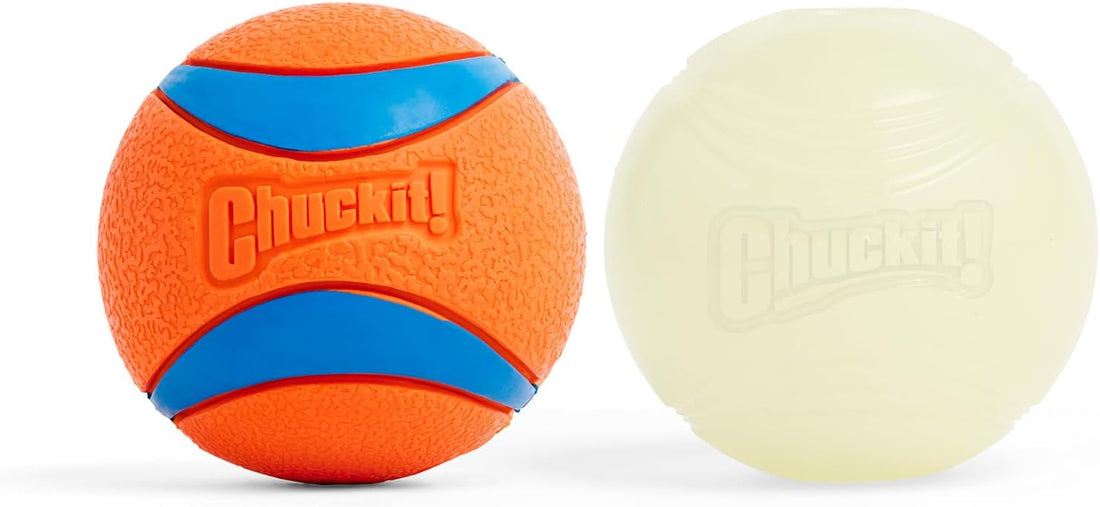 Chuckit! Max Glow Balls, Bouncy Ball for Dogs, Medium, 2.5in, 2 Pack