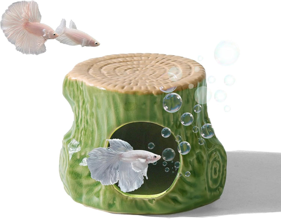Pink Aquarium Decor Ceramic Cute Strawberry Betta Fish Tank Cave