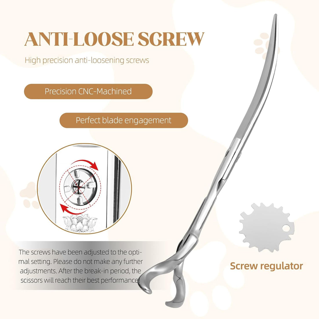 YUJINXI Curved Dog Grooming Scissors 7.5 In