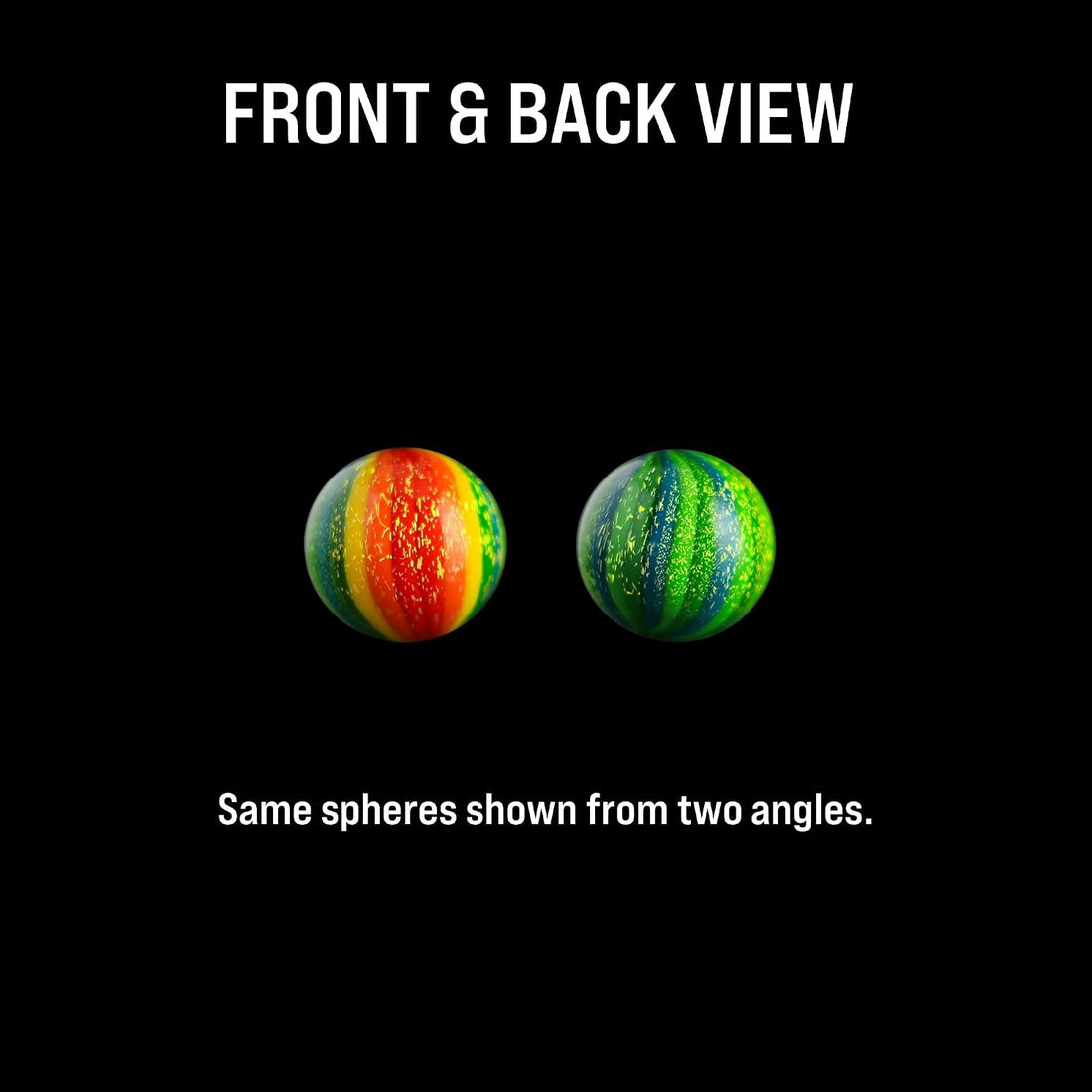 Dichro Rainbow Glass Sphere Marbles | Two 6mm Marbles