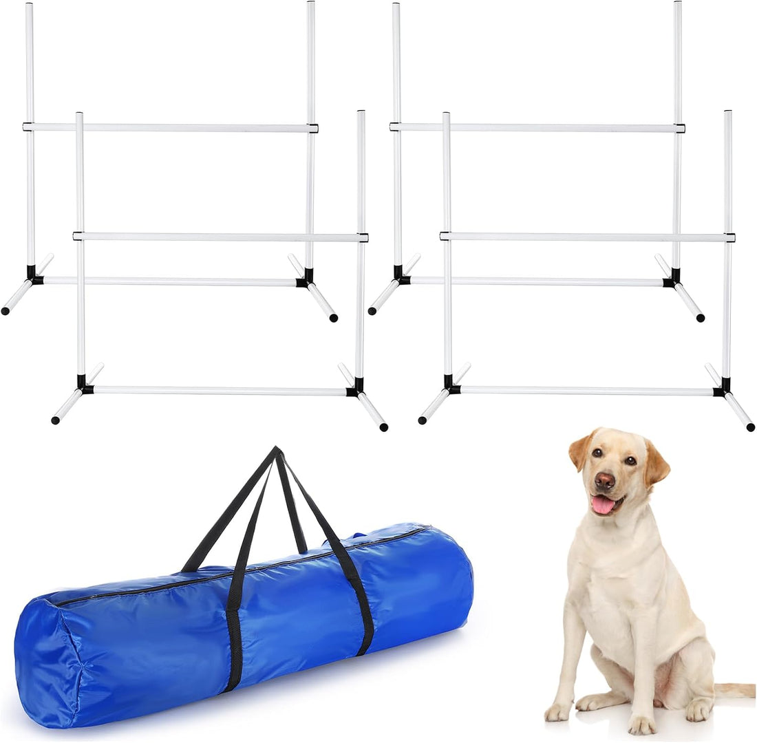 Shappy 4 Pcs Dog Agility Jumps Adjustable Height Hurdles with Bag