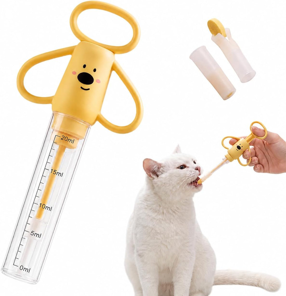 Pet Pill Shooter for Dogs Cats Pet Feeding Kit with2 Replaceable Soft