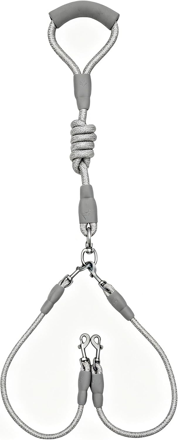 Double Slip Leash for Two Dogs Walking & Training Trangle Free