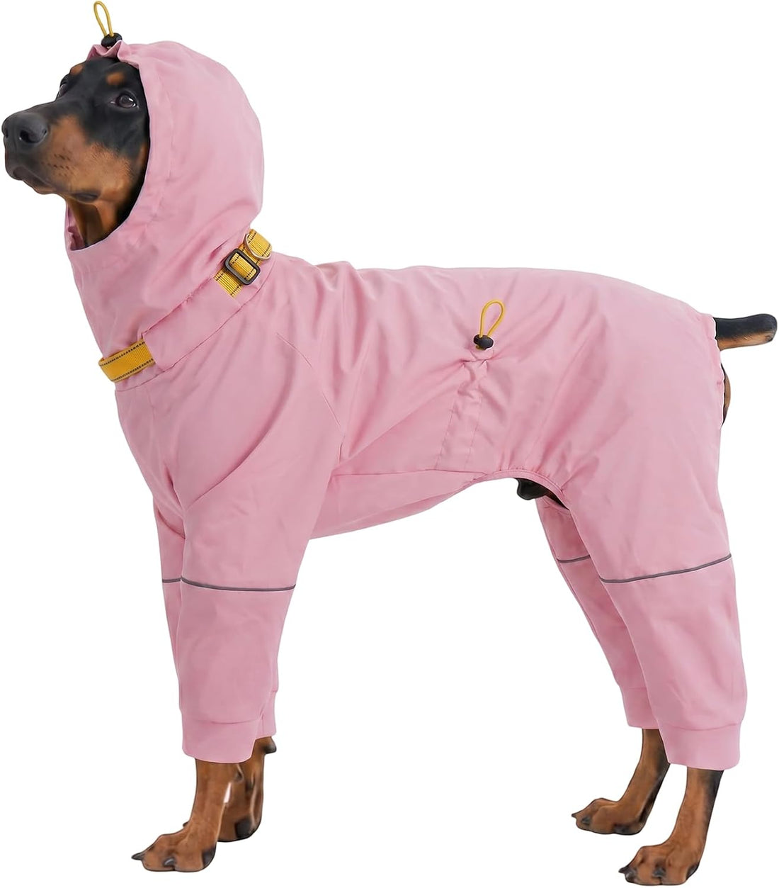Kouser Waterproof Full-Body Coverage Dog Raincoat, Pink XL