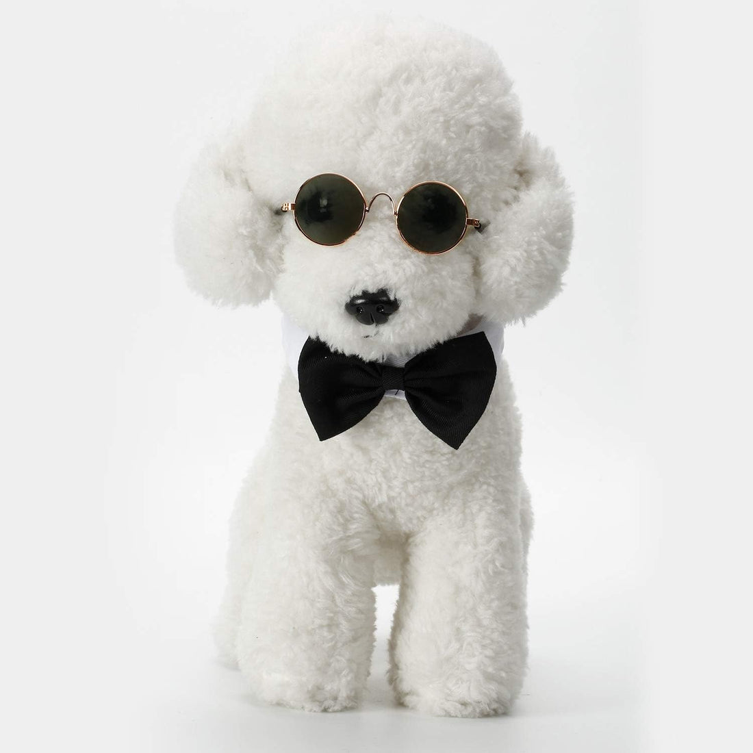 2 Pieces Pets Dog Cat Bowtie Tie Sunglasses Pets Costume Adjustable