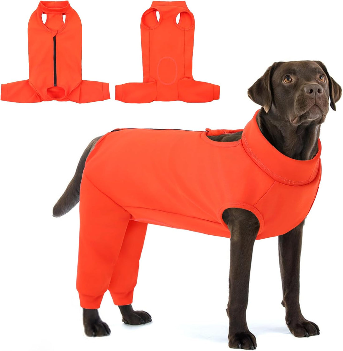 KOESON Back Zipper Dog Surgery Recovery Suit with Rear Leg Sleeve