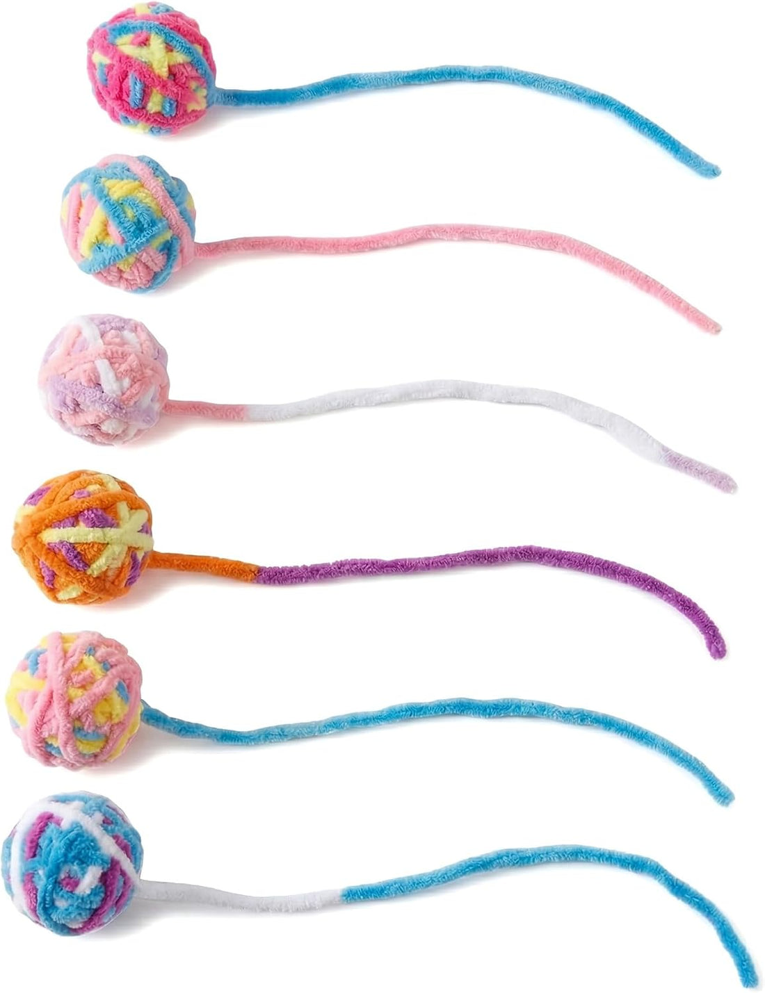 Cat Yarn Balls with Bell Inside, Kitten Toys Pack 5Pcs
