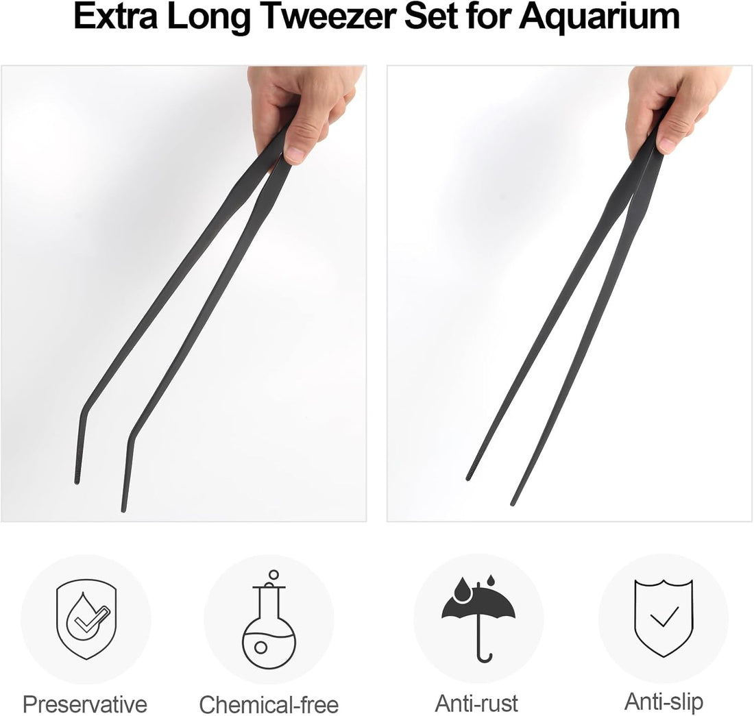 Aquarium Tweezers Extra Long 15 inches Feed Tong Clamps