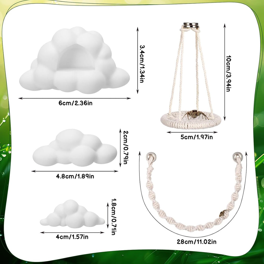 Jumping Spider Enclosure Accessories 5Pcs Cloud Magnetic Rope