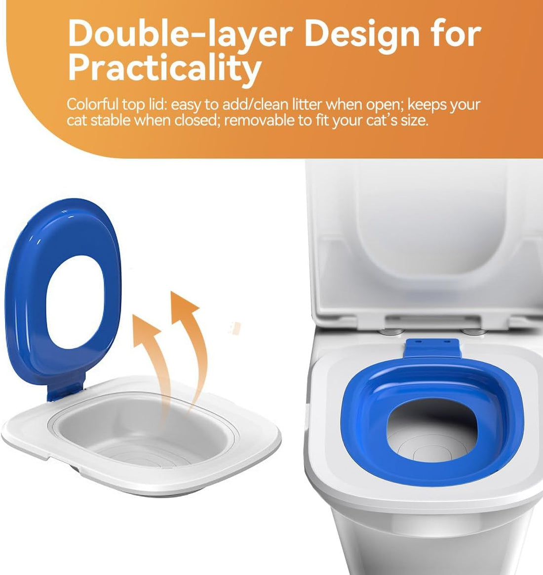 Cat Toilet Trainer Kit | Cat Potty Training Kit Toilet Box Grey