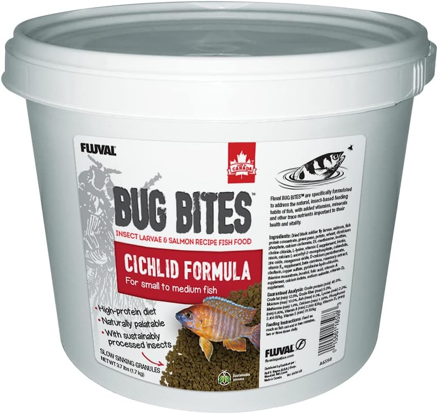 Fluval Bug Bites Cichlid Fish Food, 3.53 oz