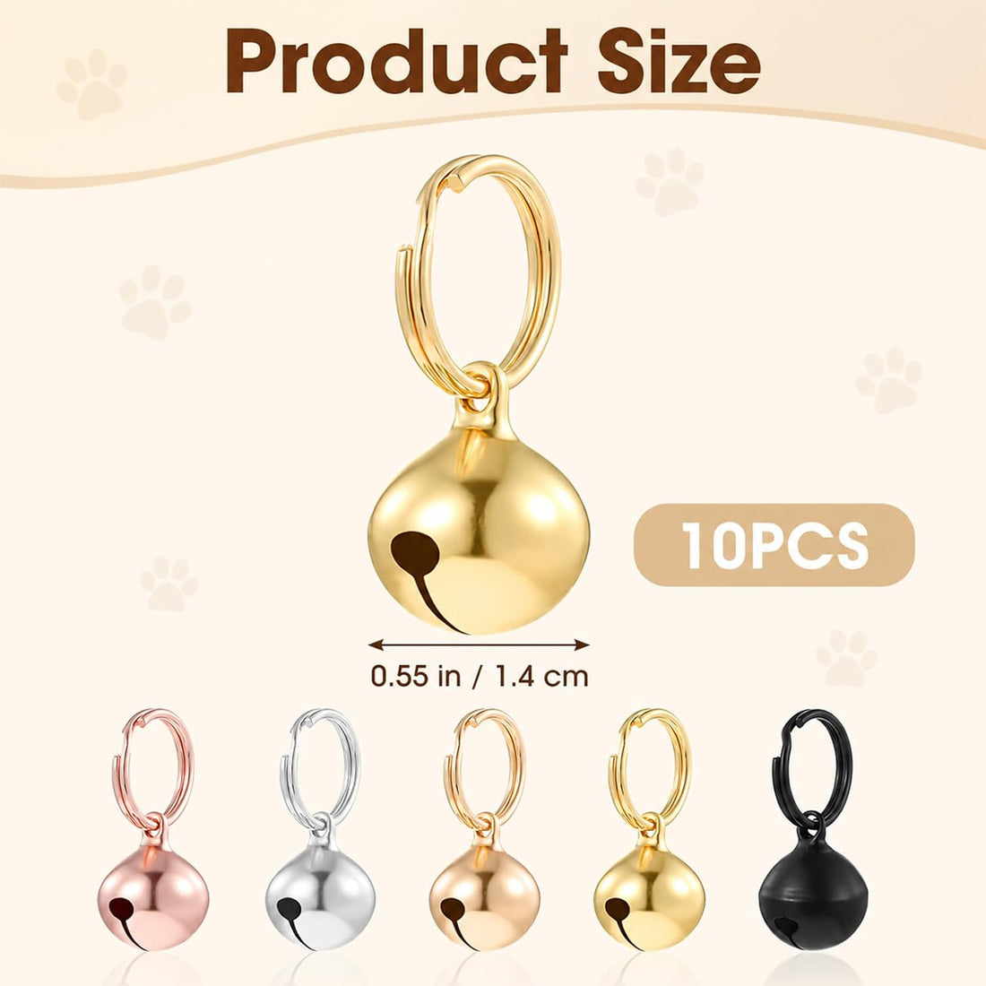 10 Pcs Loud Cat Bells Dog Collar Bell Small Bell for Dog Collar 1/2