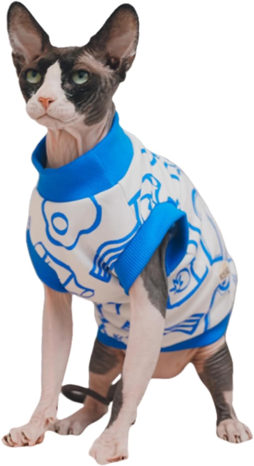 Sphynx Hairless Cat Cotton T-Shirts Cat Apparel Pet Clothes Vest