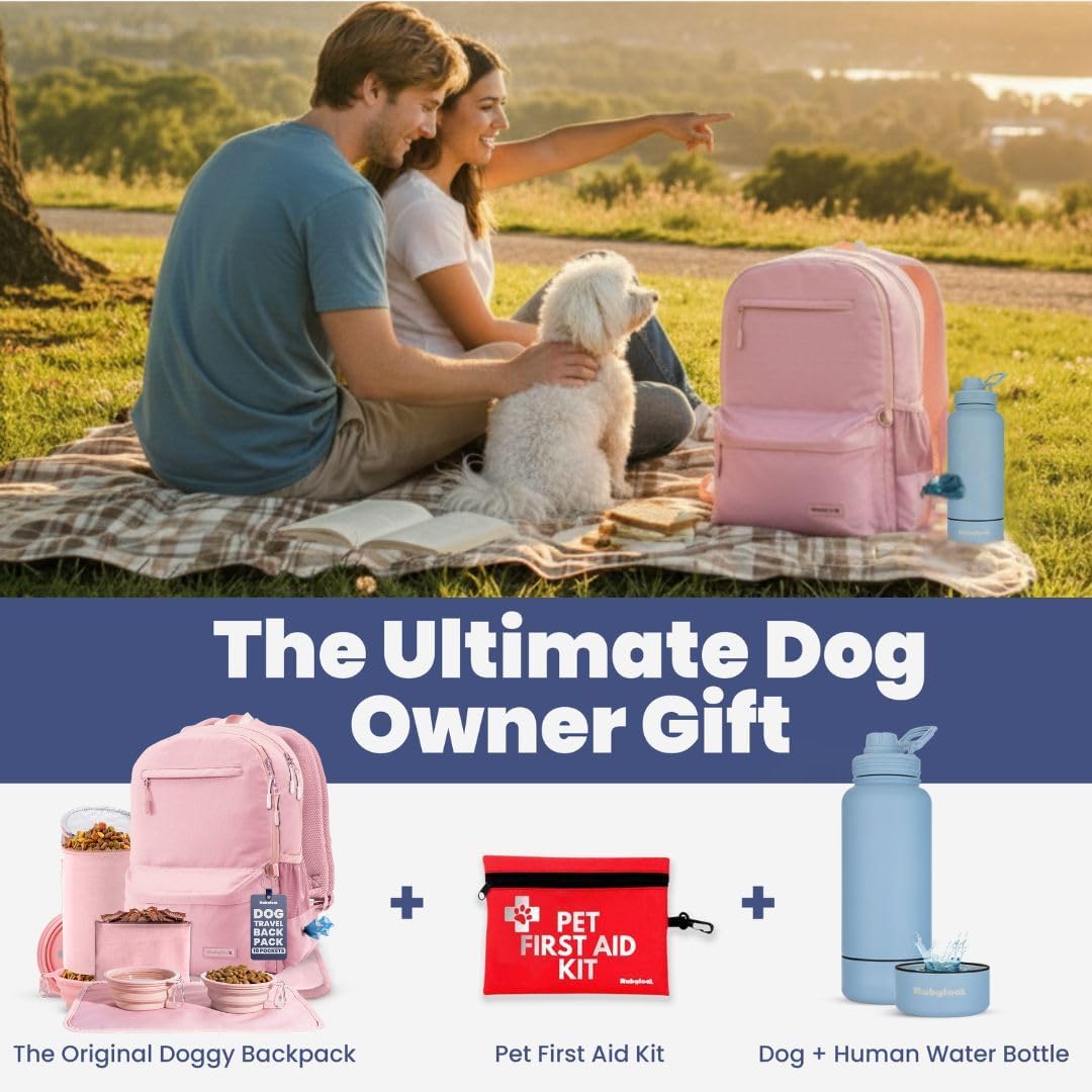 Dog Travel Bag for Supplies - Complete Dog Diaper Bag Backpack with 2