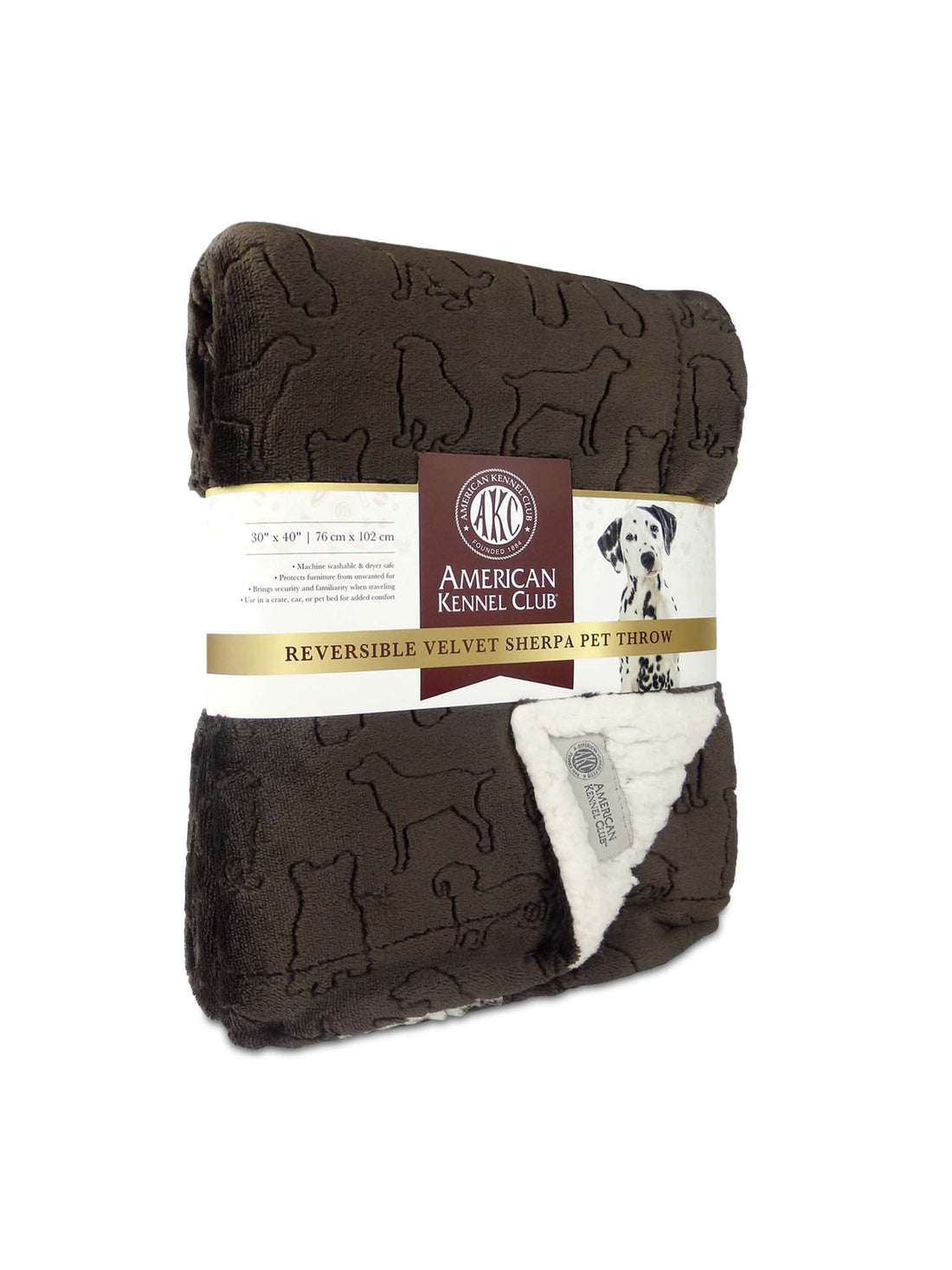 American Kennel Club Premium Velvet Sherpa Pet Blanket Soft and Warm