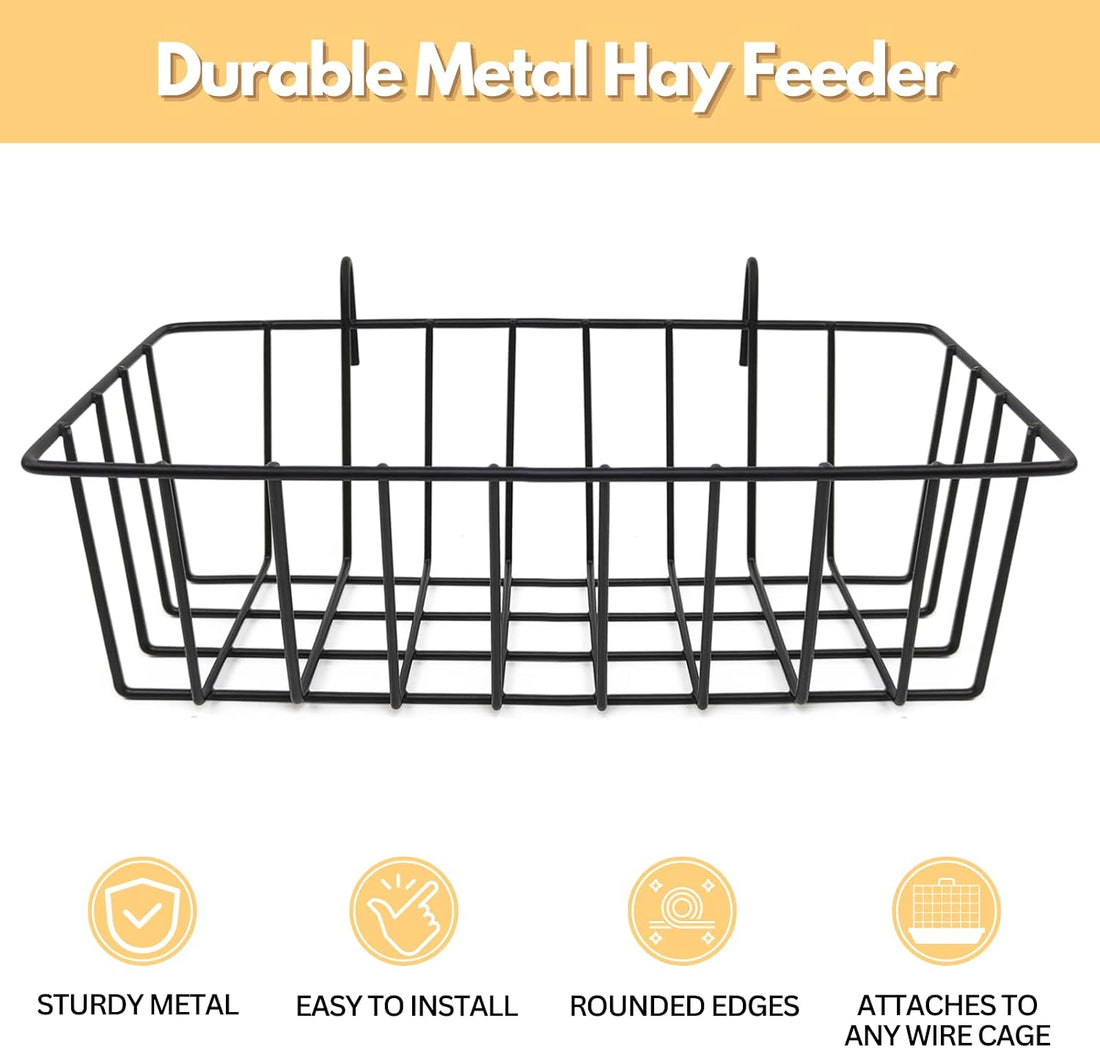 Rabbit Hay Feeder - 2Pcs Metal Hay Holder for Bunny & Guinea Pig