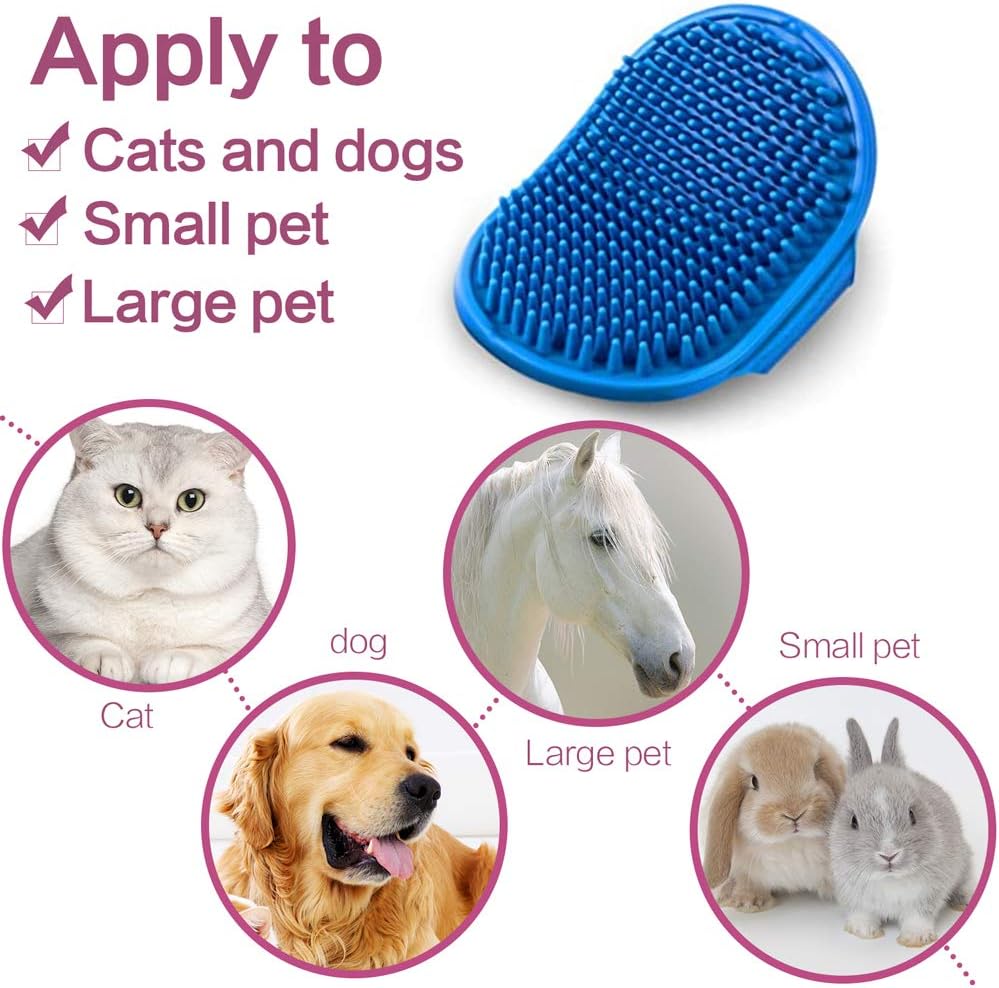 Aoche Dog Bath Brush Pet Bath Comb Brush Soothing Massage Rubber Comb
