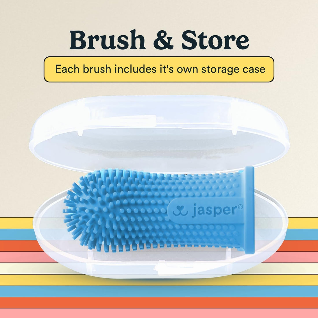 Jasper Dog Toothbrush, 360 Dog Tooth Brushing Kit, Finger Toothbrush