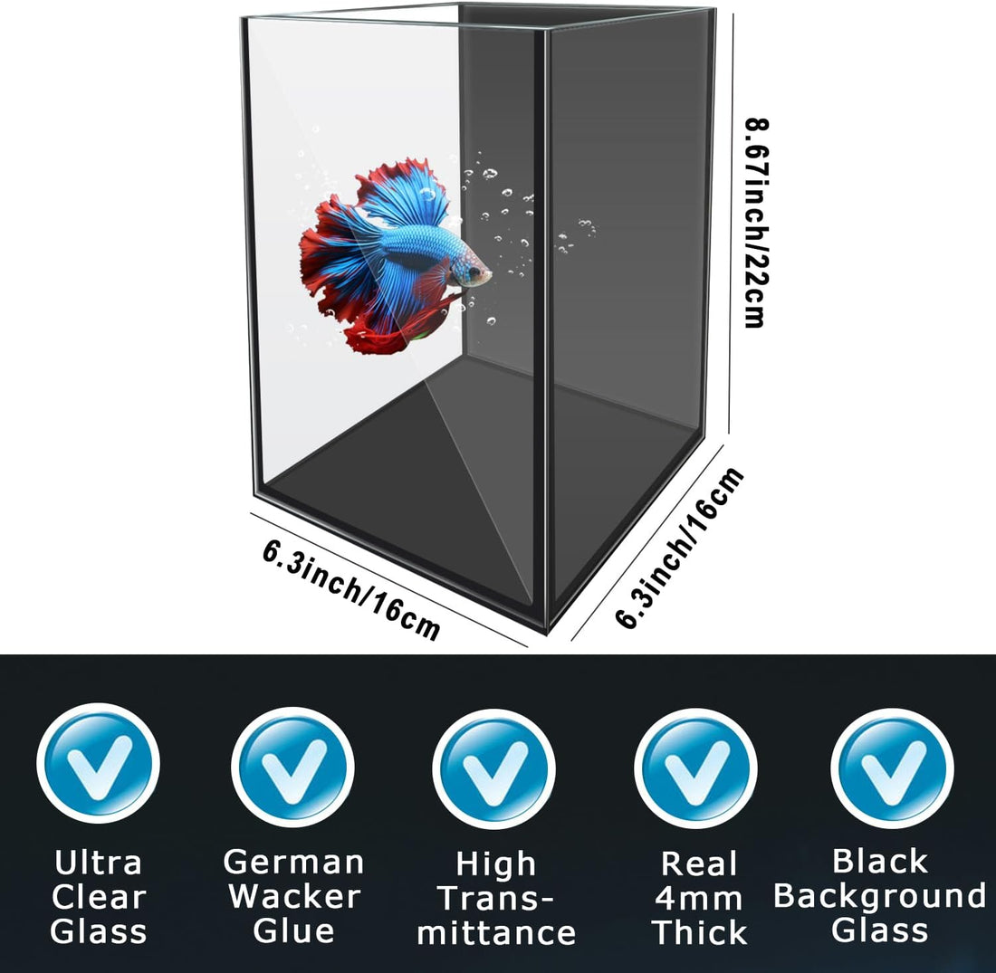 Glass Betta Aquarium Starter Kits 1.5 Gallon Small Fish Tank