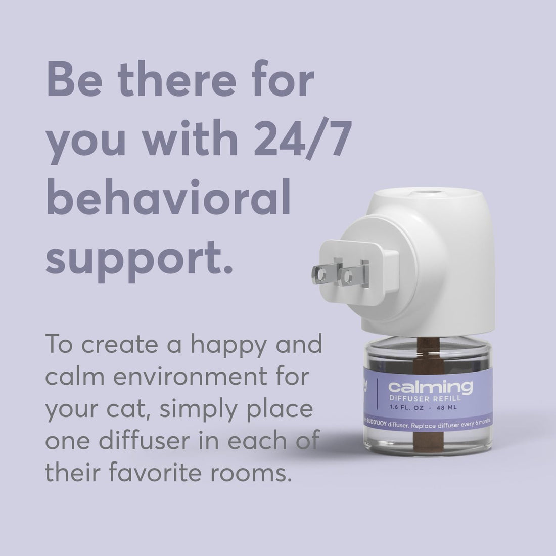 BUDDYJOY Cat Calming Diffuser Refills – Long-Lasting 30-Day Formula