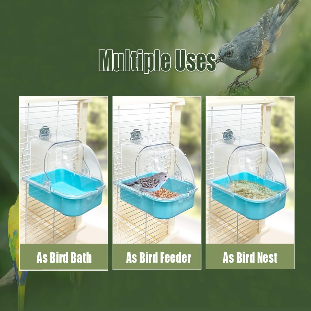 Bird Bath for Cage, Cleaning Pet Supplies Cockatiel Bird Bathtub