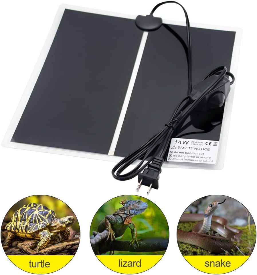 Reptile Heating Pad Under Tank Heater 7W/14W Waterproof Heat Mat