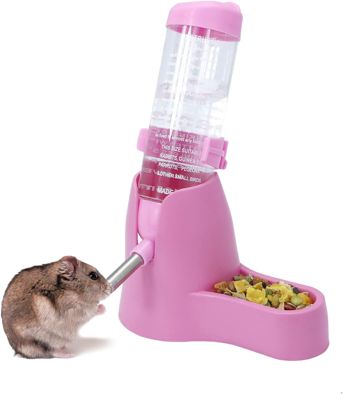 Wontee Hamster Water Bottle Water Dispenser Hamster Silent Exercise