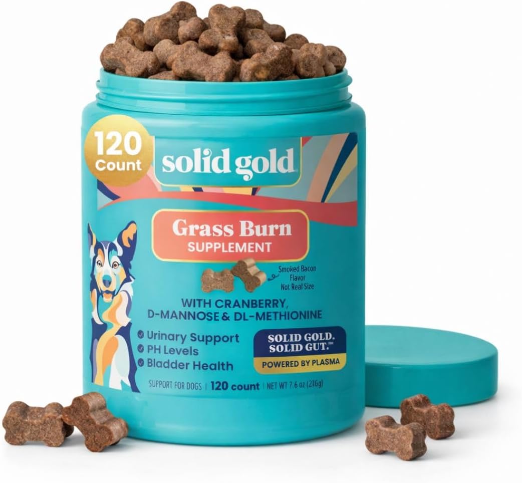 Solid Gold Dog Grass Burn Repair Chews, Urine Neutralizer for Lawn
