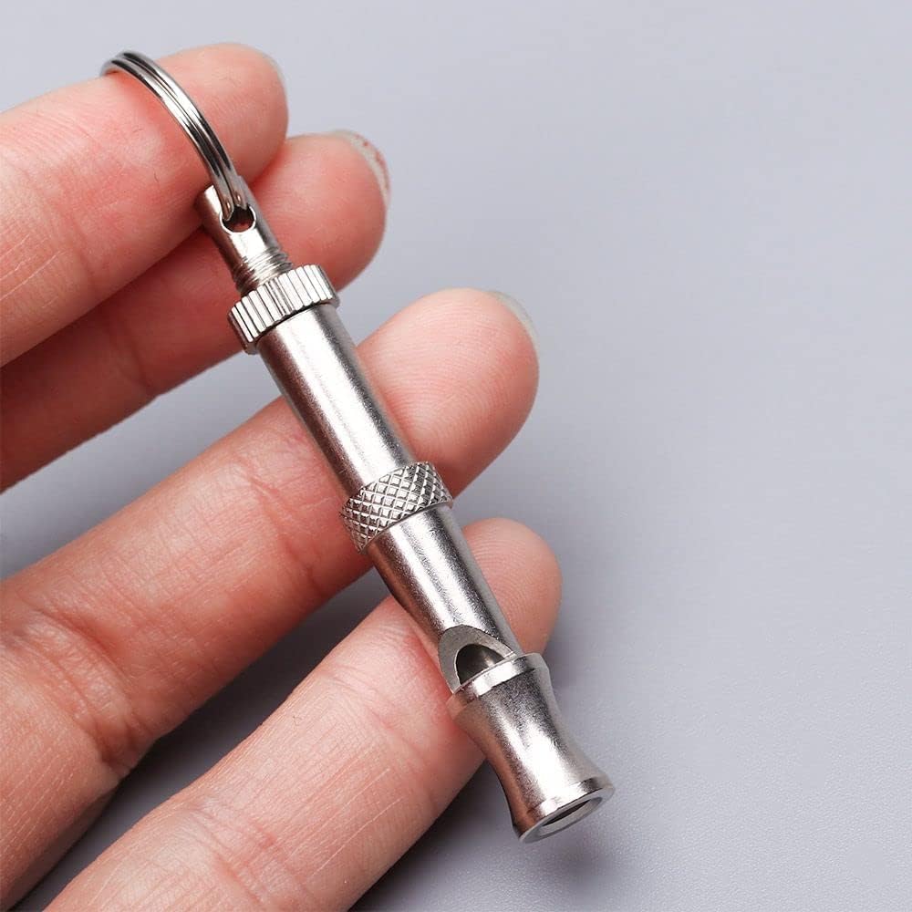 Silver Adjustable Ultrasonic Dog Whistle,Portable Whistle Pet Whistle