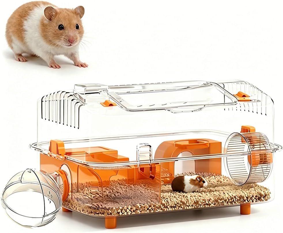 8-in-1 Dwarf Hamster Cage, No Assembly Full Transparent