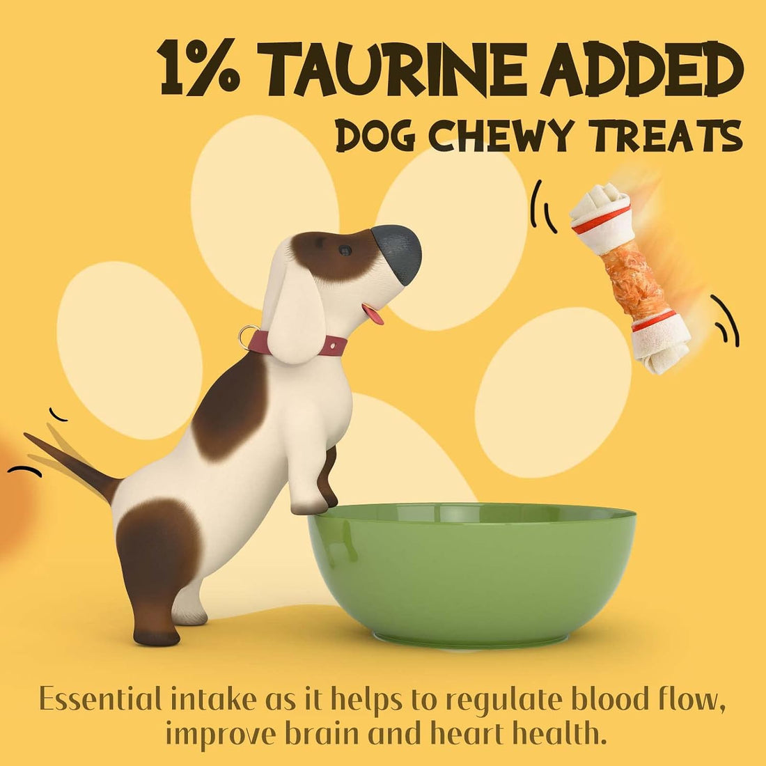 Dog Treats Chews, 6.5" Chicken Wrapped Rawhide Knotted Bones