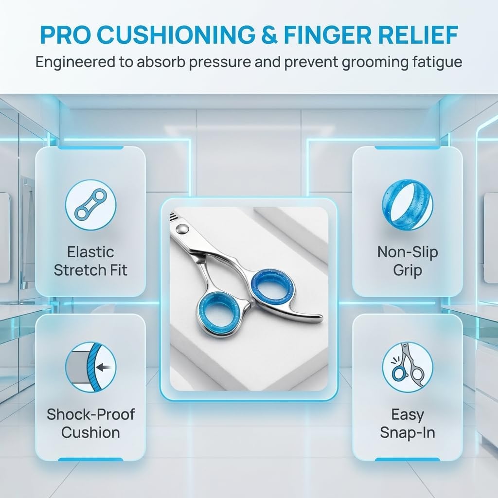 16Pcs Soft Silicone Scissors Finger Rings Silicone Pet Shears Ring