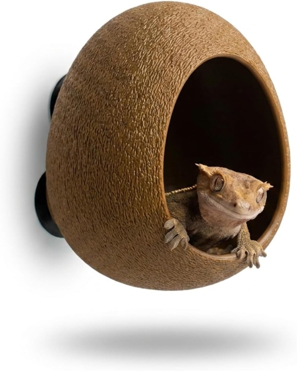 Egg Reptile Hide Cave with Suction Cups, Hanging Gecko Shelter