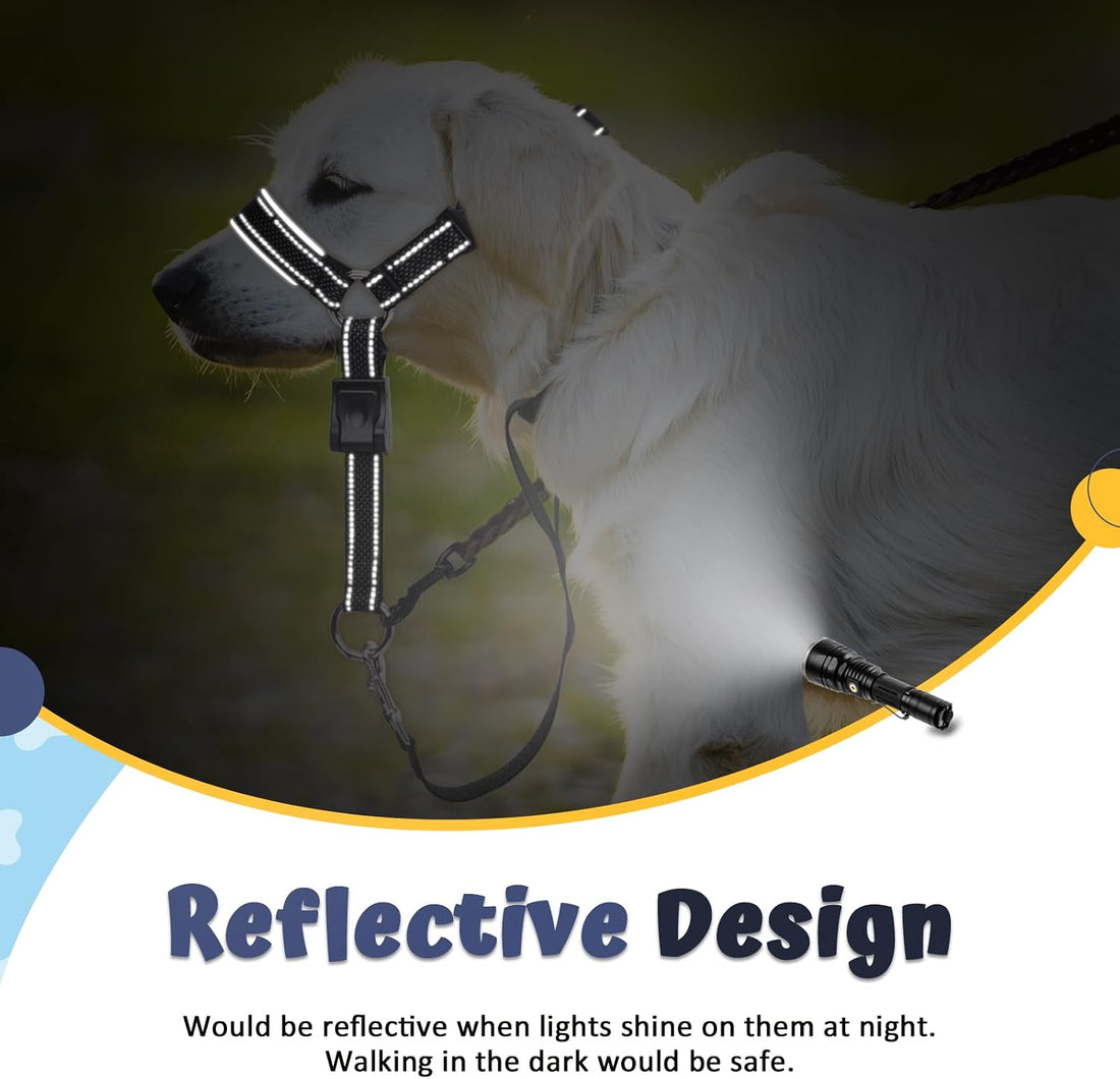 BARKLESS Dog Head Collar, Soft No Pull Head Halter with Safety Link