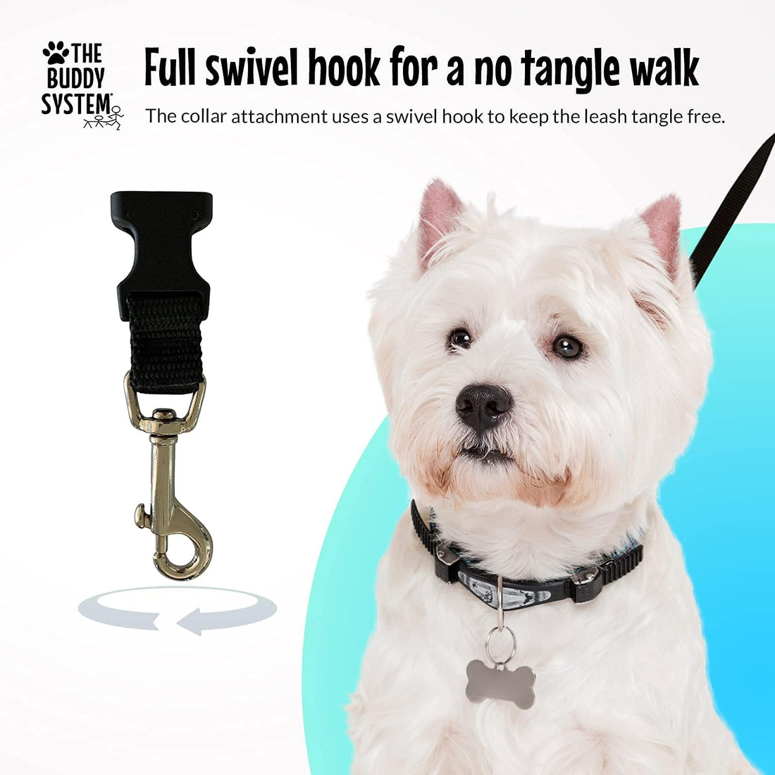 The Buddy System - Hands Free Dog Leash - Small Dog, Large Belt