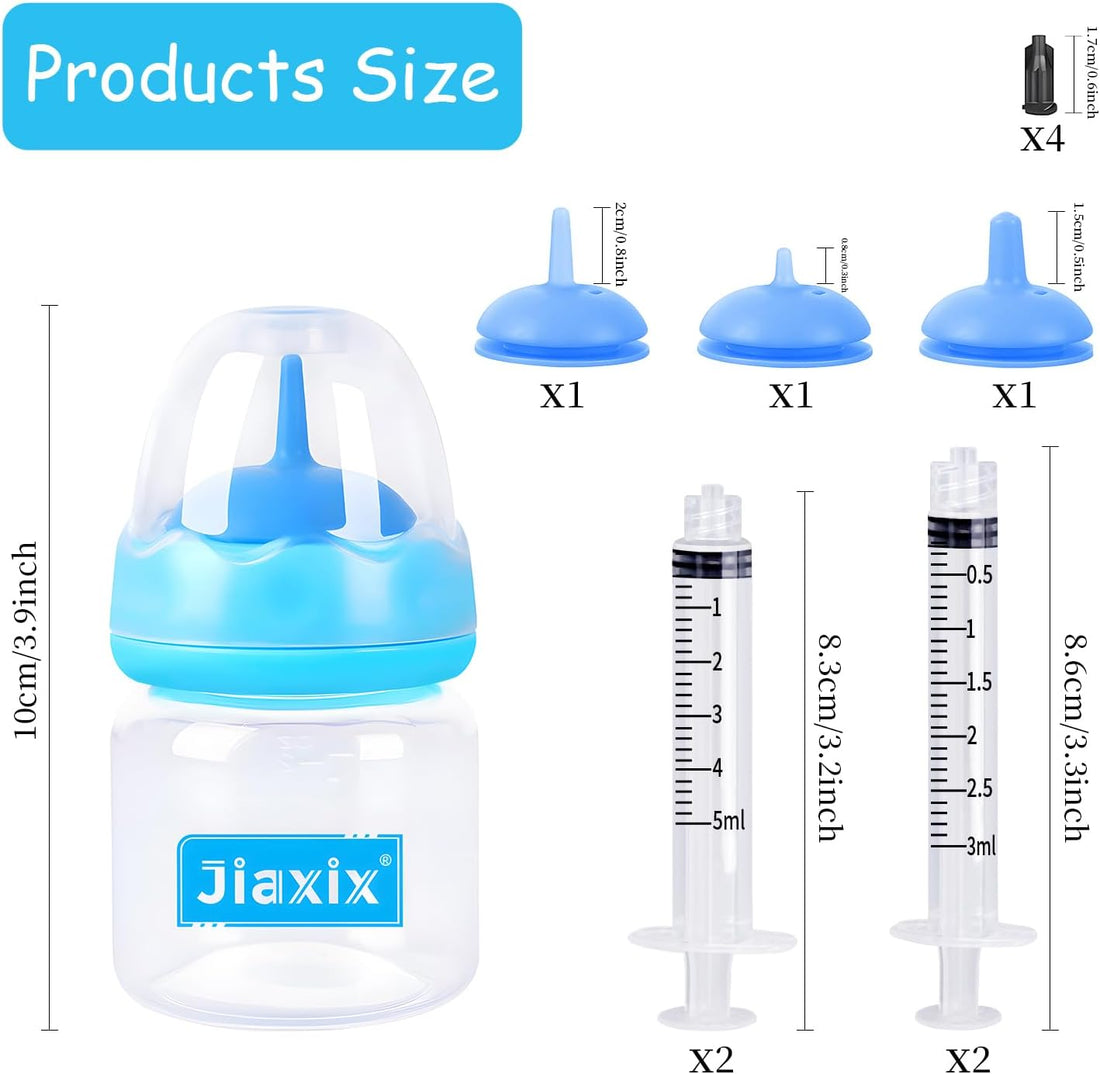 Jiaxix Pet Bottle Feeding Kit, Puppy & Kitten Nursing Supplies, Blue
