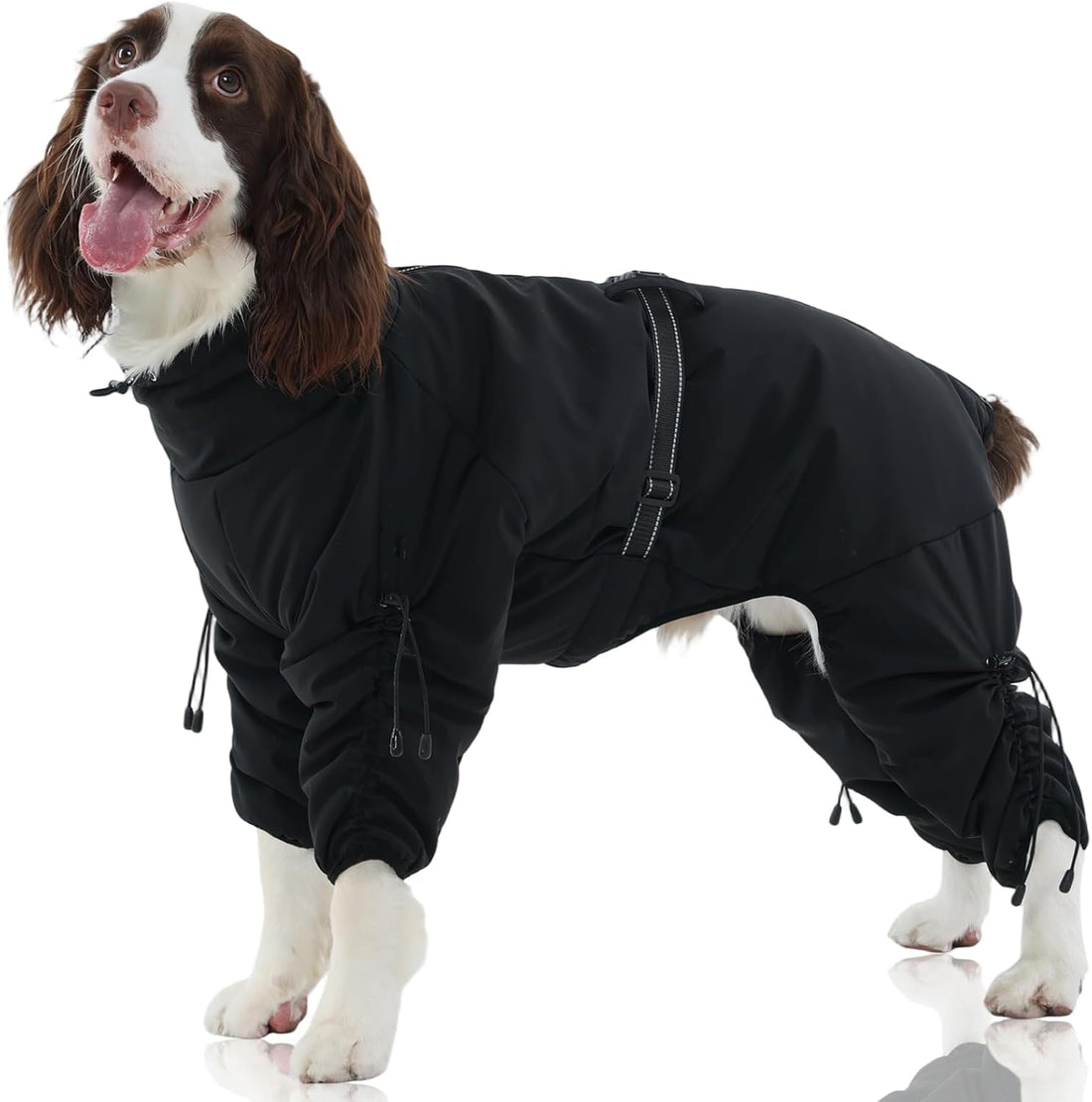 FUAMEY Full Body Dog Coat,Warm Dog Fleece Jackets with Harness Built