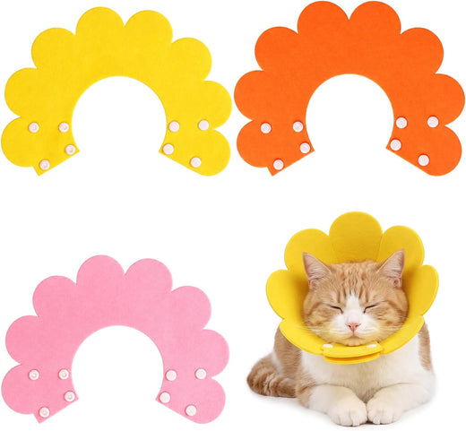 3 Pack Felt Cat Cone Collar Soft Cone for Cats Dogs Kitten Puppy