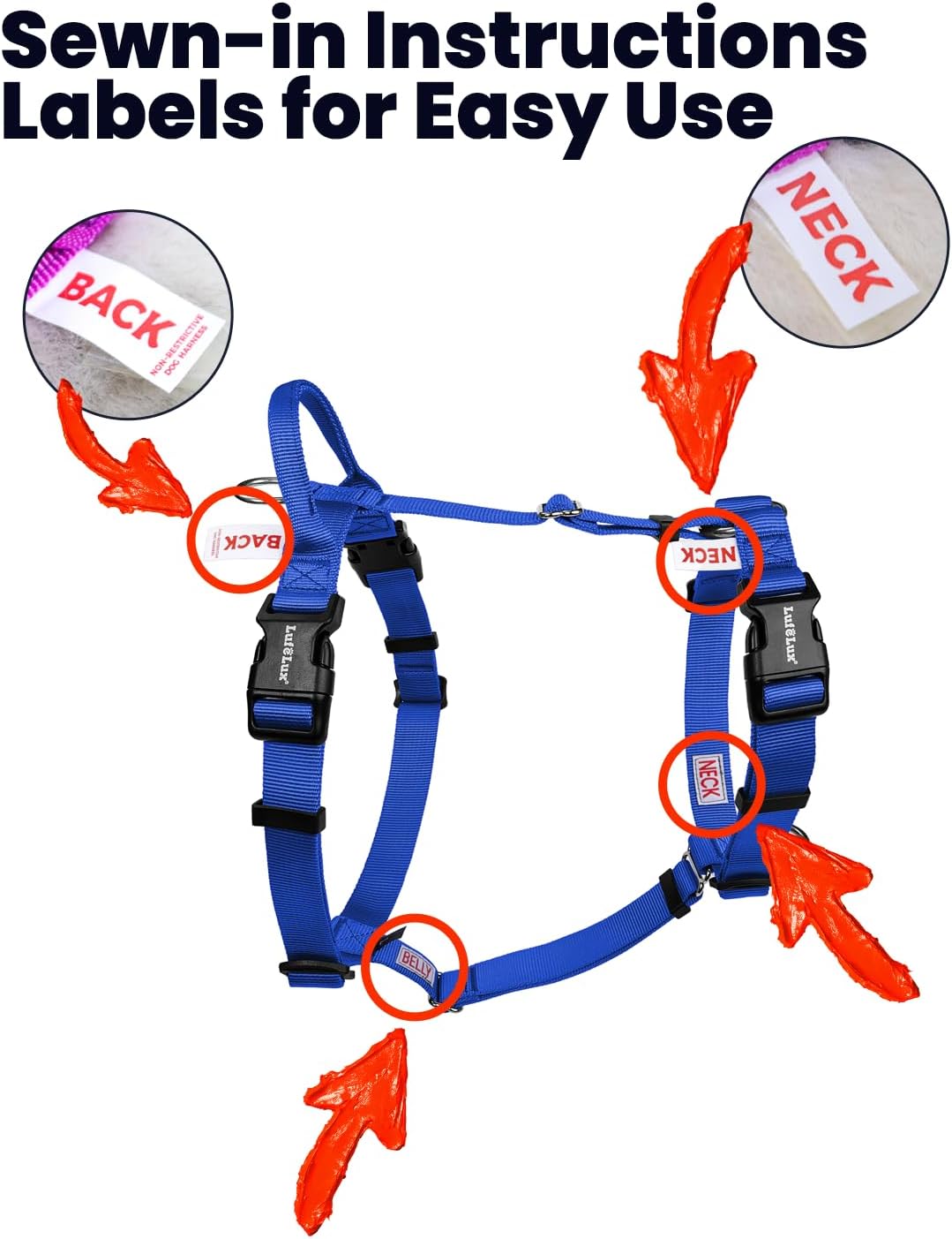 Non Restrictive No Pull Dog Harness, Medium