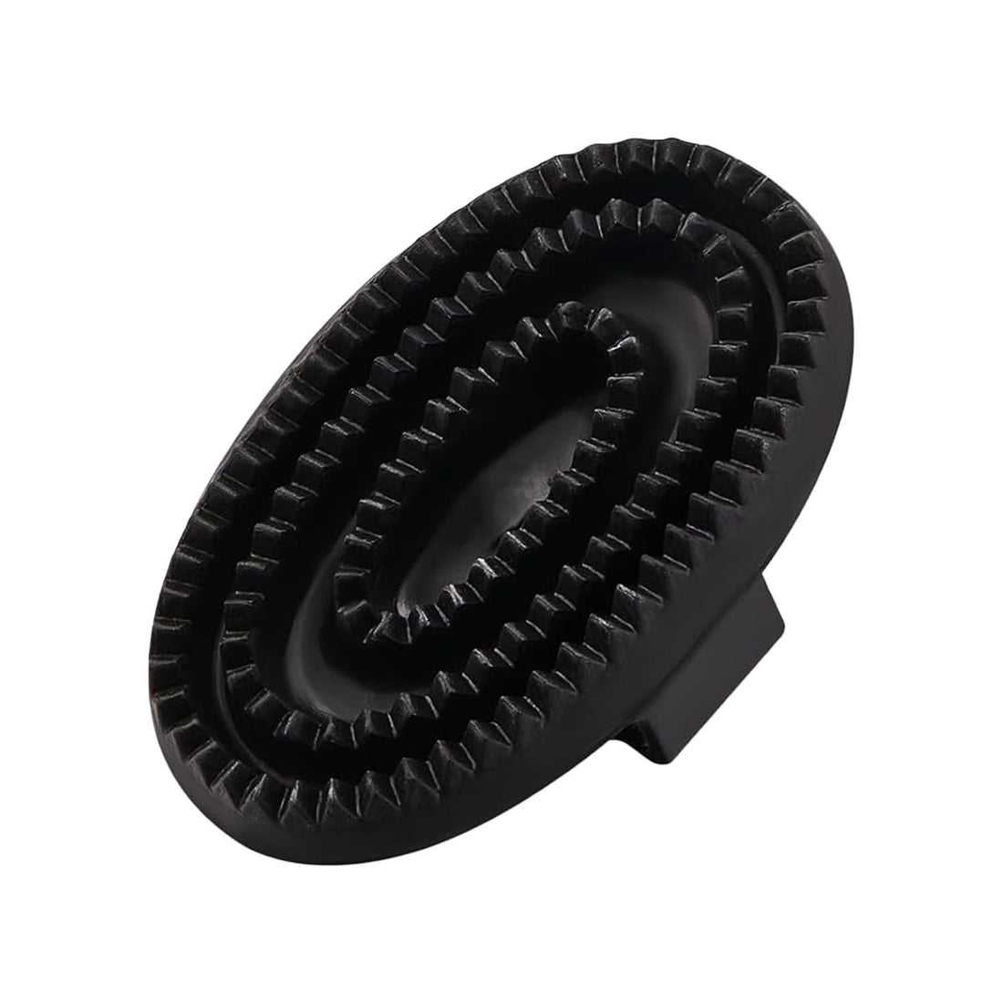 Rubber Curry Comb with Handle, Grooming Brush for Dogs, Cats & Horses