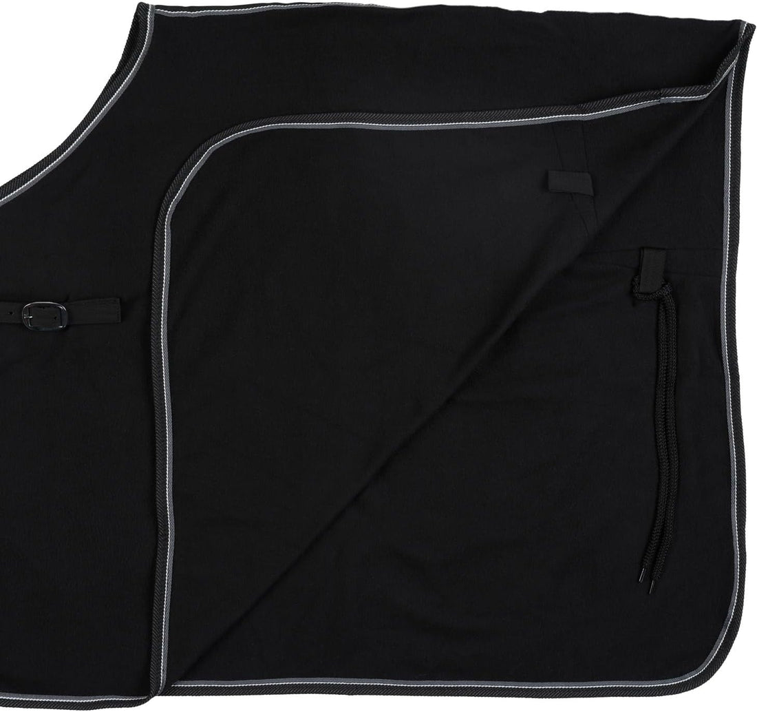 Horze Kiel Fleece Quarter Sheet - Black - Horse