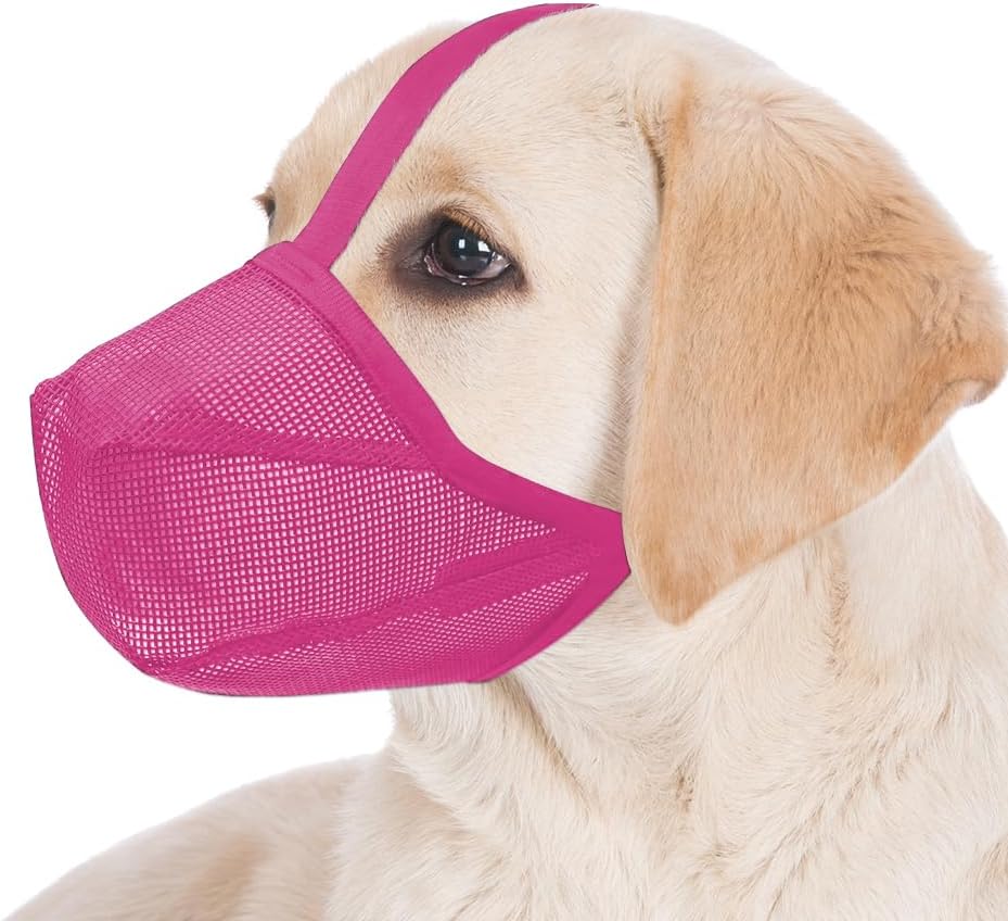 Dog Muzzle, Soft Mesh Covered Muzzles for Dogs