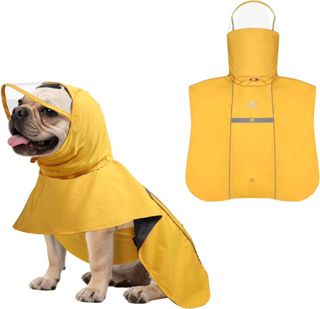 WINGOIN Dog Raincoat, Waterproof Dog Rain Jacket with Removable Hood