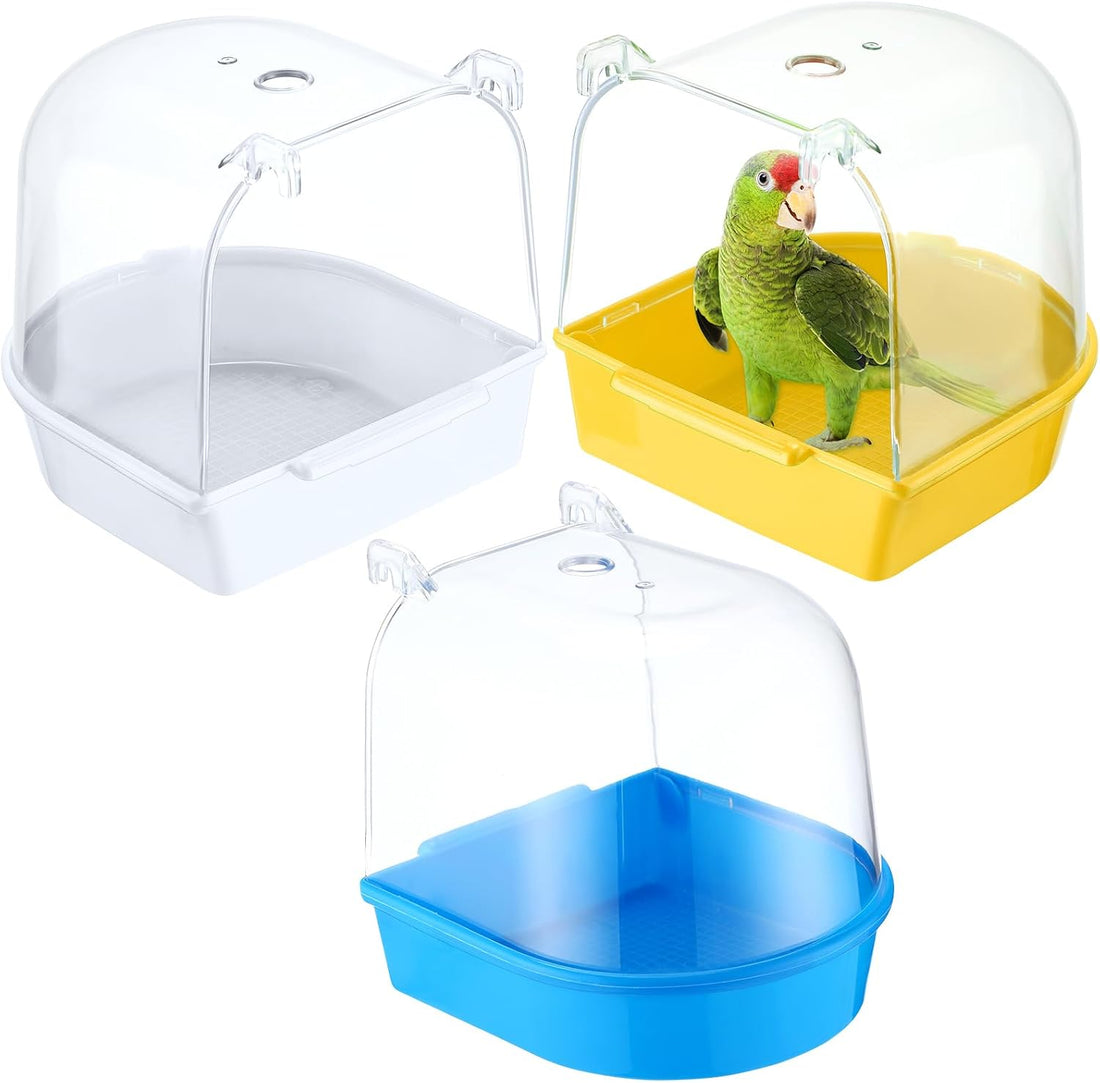 Honeydak 3 Pcs Bird Bath for Cage Parakeet Bath Hanging Box